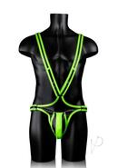 Ouch! Bonded Leather Full Body Harness Glow In The Dark -...